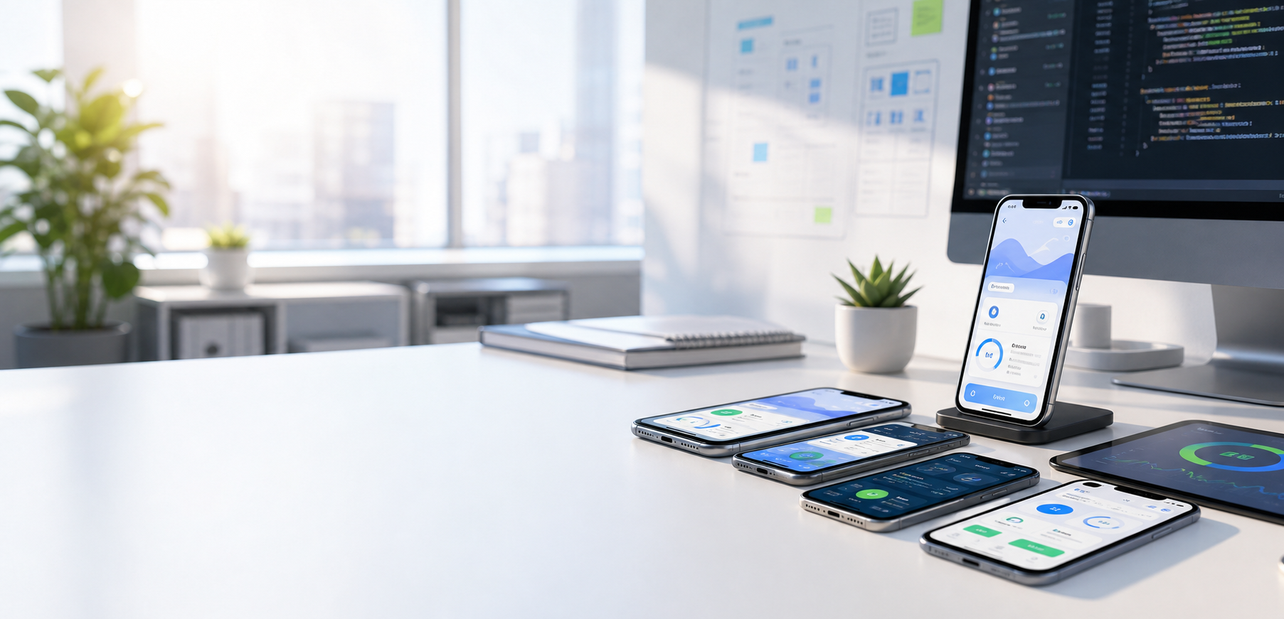 A polished mobile app development workspace